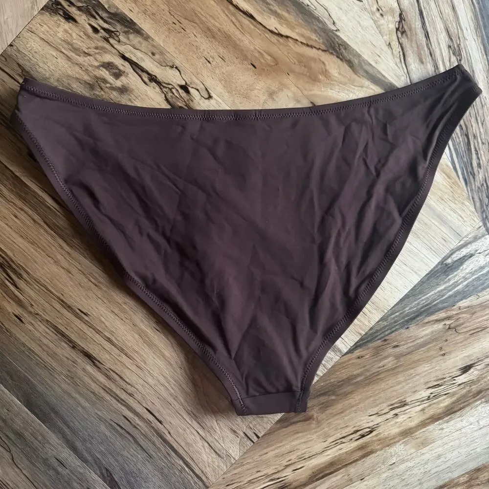 SKIMS Recycled Swim Mid Coverage Bottom in Cocoa